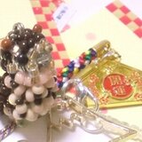 開運絵馬♪ふくろう フクロウ 梟 3WAYストラップ(ストラップ・イヤホンジャック・ファスナーチャーム）