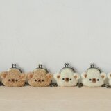 くまくまちびがま口キーホルダー 　キャメル0点・白３点