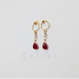 妖精からの贈り物一粒ルビーのノンホールピアス