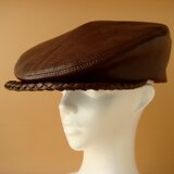 革ハンチング　ダブルステッチ