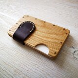 a card case ホワイトオーク×パープル　木と革の名刺入れ