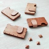 【受注制作】a card case チェリー×ナチュラル　木と革の名刺入れ