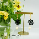 花模様～ブラックレースとコットンパール