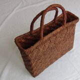 山葡萄かごバッグ 代表的な３間網代編みデザイン 幅320x奥行95x高さ240mm HM07-01 国産品 送料無料