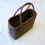 山葡萄かごバッグ 代表的な３間網代編みデザイン 幅260x奥行120x高さ205mm HM07-14 国産品 送料無料