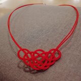 五彩水引アクセサリー　松結びのチョーカー　(赤)