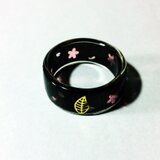 【送料無料】【桜と花びら】レジンリング　クリアレジンアート＃33