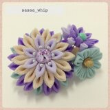 ダリアのバレッタ(淡藤)