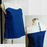 デニムのシースルーブラウス