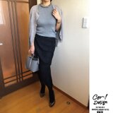 シワになりづらい♪タイトアシメスカート #ブラック