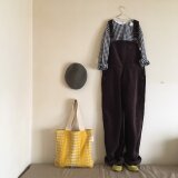 【送料無料】コットン100シンプルブラウス（白黒ギンガム）