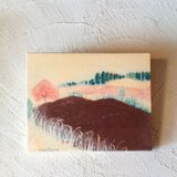 山のドライブでの風景  土のある風景  -ファブリック/パネル張り-