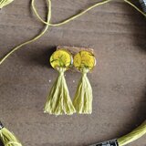 ＼タッセルで大人の春色／k14GF対応/ミモザのピアス・イヤリング/ニッケルフリー