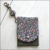 LIBERTY リバティプリントＩＣカードケース＆リールセット【Emilia's Flowers エミリアス・フラワーズ】