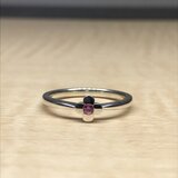 シルバー　ピンクサファイヤリングの画像