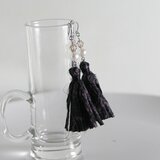 フリンジのピアス　リバティ　パープル　チタンフック