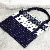 手提げカバン Golden Arrows & Tulips (Navy)
