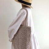 ＊モチーフつなぎの縦長バッグ