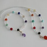 チャクラストーンネックレスと勾玉トップ