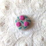 ハルノノハラ＊ピンク(刺繍ブローチ)