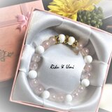 ♡あなたのパワースポット/ホワイトオニキス＆ローズクォーツ天然石ブレスレット