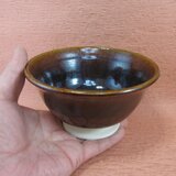 陶器お茶漬け茶碗　天目釉　【190420】の画像