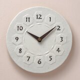 亀甲・丸型195/彫（陶製掛時計）485g