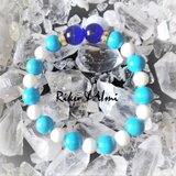 ♡あなたのパワースポット/ホワイトオニキス＆ハウライトターコイズのパワーストーンブレスレット