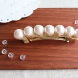 【再販】コットンパールのバレッタ
