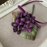 染め花のすみれのコサージュ(パープル)