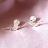 小鳥のピアス／パールキャッチ