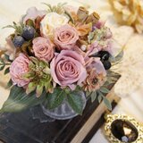 モーブピンクの大人アンティークなアレンジ