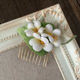 染め花のすみれのミニコーム(オフホワイト)