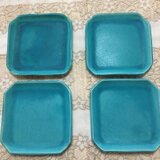 青の器   正方角皿   中