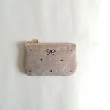 dot coin-purse (linen × black)