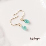 〈14kgf〉エメラルドの一粒ピアス