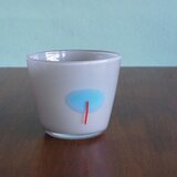 小径グラス　B　グレー×ターコイズ