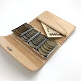 コインキャッチャーver.1/コインケース /小銭入れ　ヌメ革：ナチュラル【選べるステッチカラー】(r011)