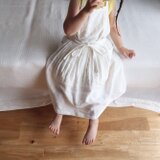 リネン　エプロンドレス　KIDS Casual White