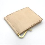 マネークリップver.1/札ばさみ　ヌメ革：ナチュラル【選べるステッチカラー】(r100)