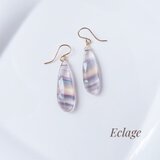 〈14kgf〉レインボーフローライト（フローライト）のロングピアス