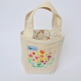 世界に1つの手刺繍・ミニバケツトートバッグ♪
