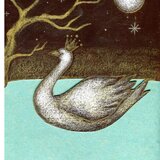 月と湖としろいとり