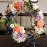 プリザーブドフラワーリース　　プレギエラー祈りー