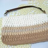 玉編みのファスナーポーチ　<Lサイズ>