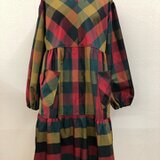 紬のスモックワンピース