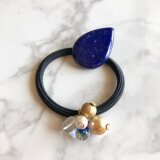 ラピスラズリのヘアゴム-星屑のカケラ-