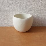 陶器　育てるウツワ 揺ら フリーカップ 白 顔料赤 地シリーズの画像