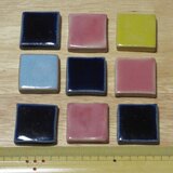 [送料無料] 陶器 タイル・おはじき ９個セット