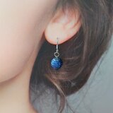 from France スパンコールピアス(ネイビー)